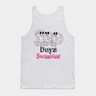 100 Days Sweeter - Cute Donuts Tank Top